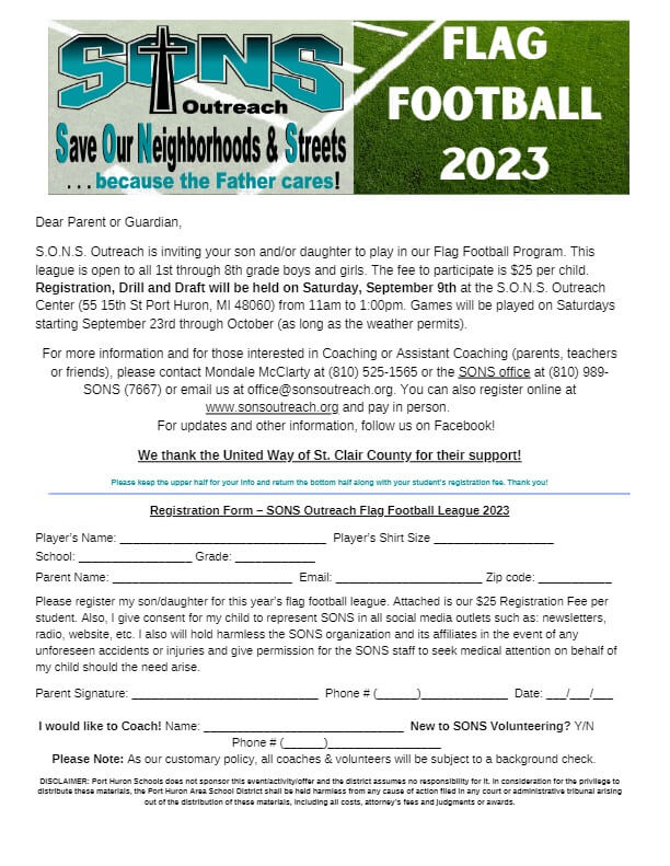 Flag Football Registration Form